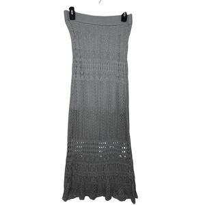 Grey Crochet Maxi Skirt